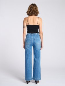 Picture of Lucia Wide Leg Jeans With Front Welt Pocket