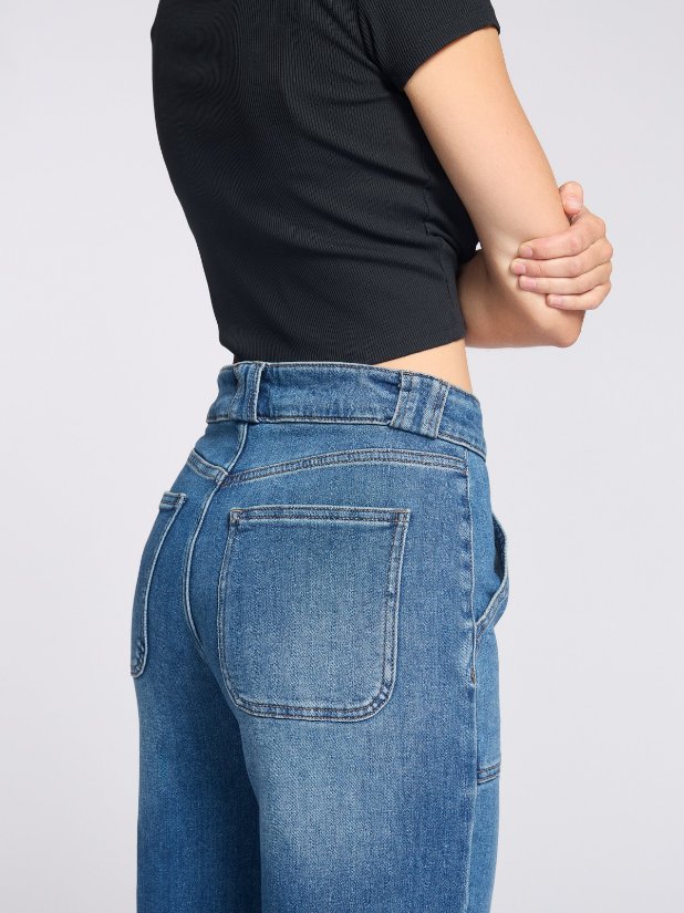 Picture of Luisa Wide Belt Loop With Wide Leg Jeans